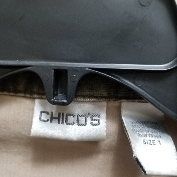 CHICO's, corduroy Jean jacket, khaki brownish color, ladies size 1, - Picture 4 of 5